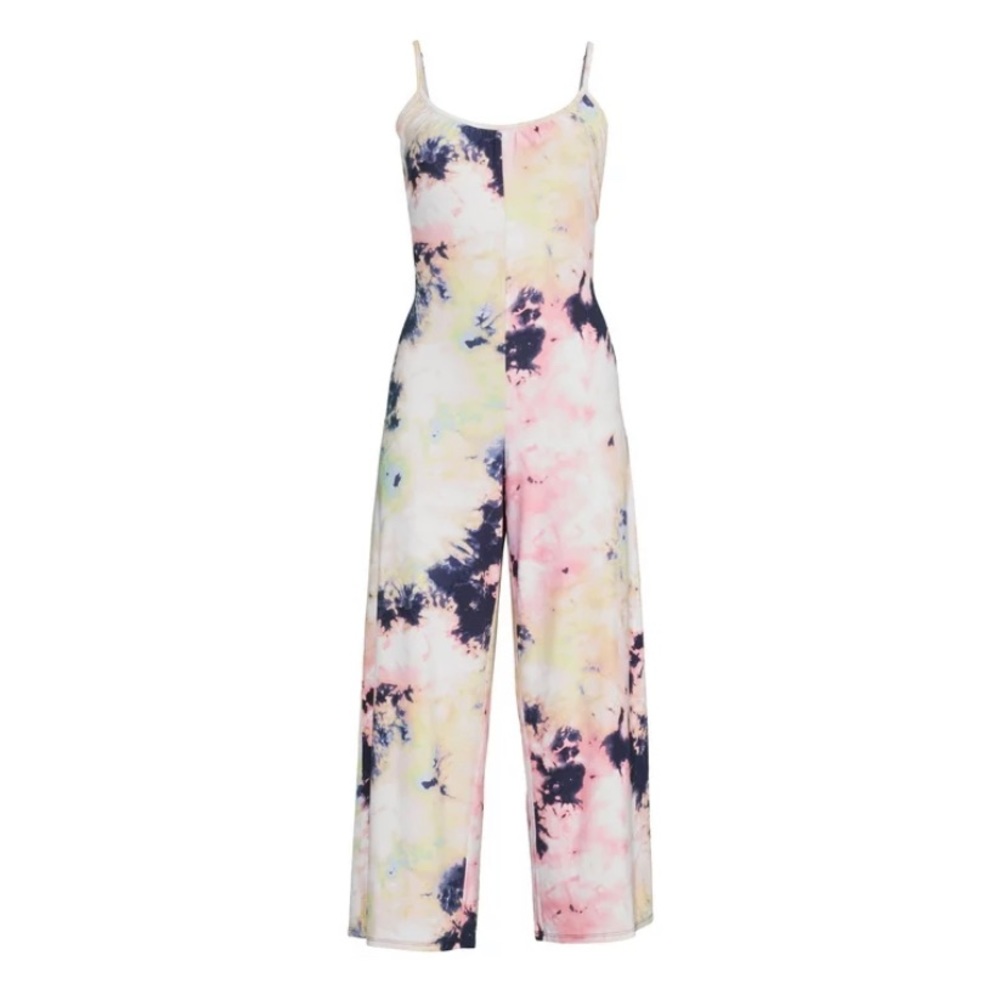 Derek Heart Juniors' Tie Dye Waistless Jumpsuit Size L